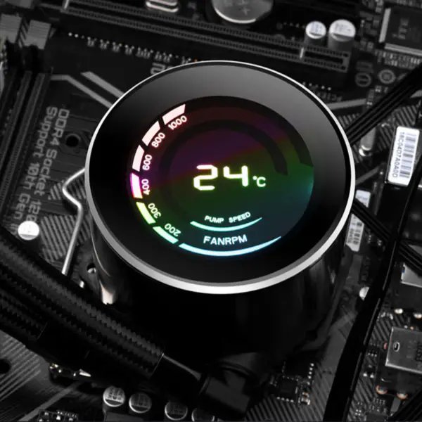 Sama 36cm Aio Cpu jäähdytin jäähdytin kupari näyttö vesi nestejäähdytys Pc Cpu jäähdytin Rgb hehkua tietokoneen lämpötilanäytöllä