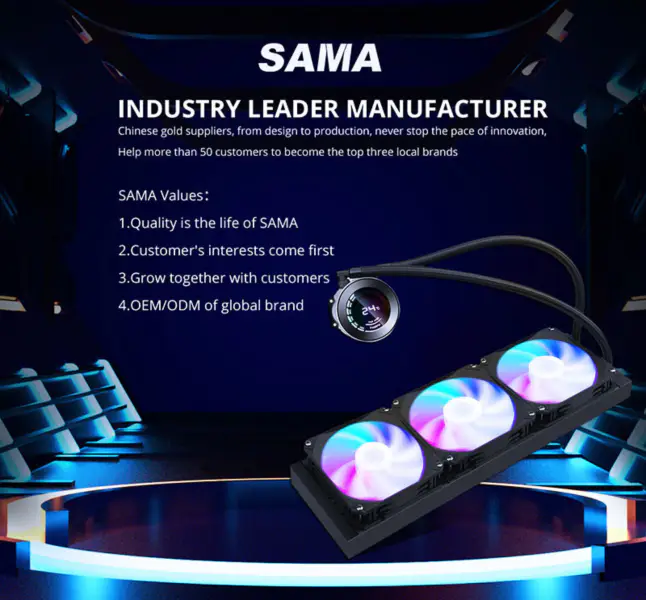 Sama Argb 360mm Intel Amd Aio Cooler vesijäähdytin Cpu vesijäähdytin lämpötilanäytöllä