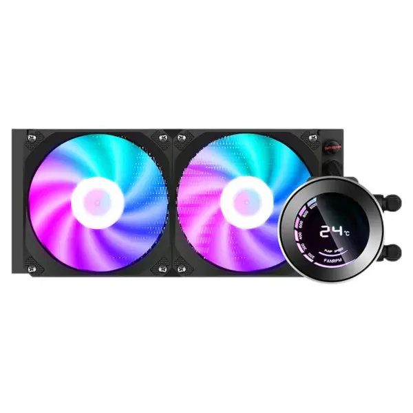 Sama Custom Lämpötilan näyttö 240 Rainbow Osoitteellinen Rgb Aio Cpu vesi nestejäähdytys tuuletin jäähdytin jäähdytin lohko levy Kit järjestelmä