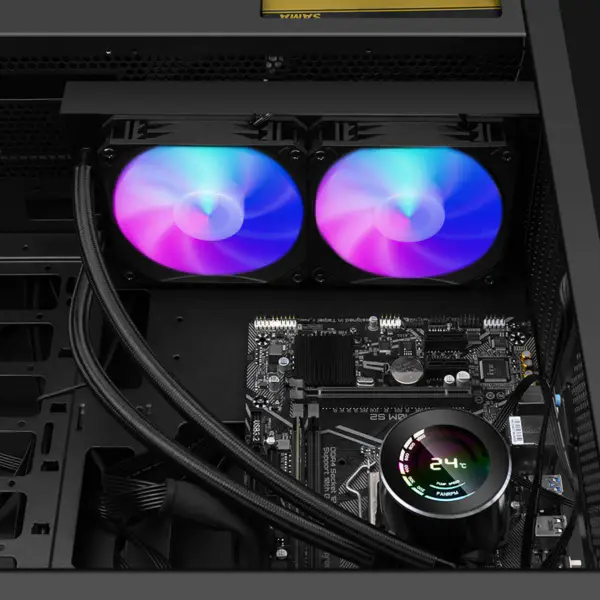 Sama Custom Lämpötilan näyttö 240 Rainbow Osoitteellinen Rgb Aio Cpu vesi nestejäähdytys tuuletin jäähdytin jäähdytin lohko levy Kit järjestelmä