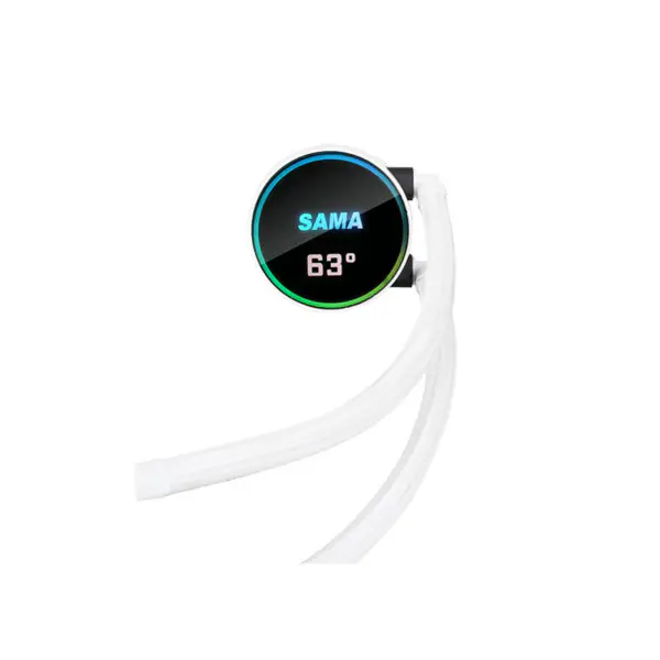 Sama Mukautettava logo Argb jäähdytys tuuletin Cpu jäähdytin valkoinen/musta versio Lcd-näyttö Cpu ydinlämpötila Pc neste jäähdytin