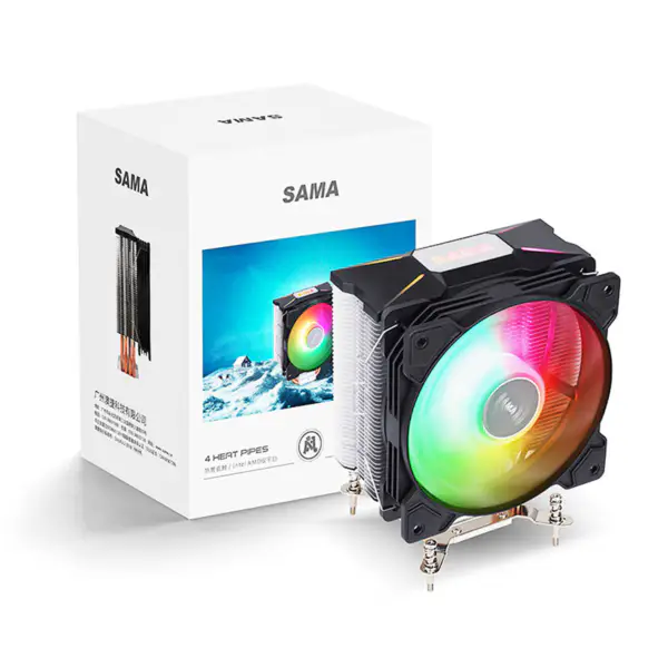 Sama 4 Heatpipes Argb Light Effect Cpu Air Cooler Cpu jäähdytin Cpu jäähdytin
