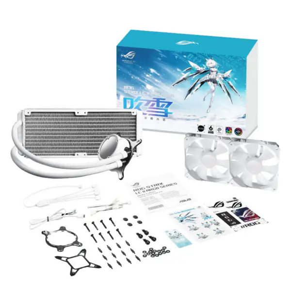 AsUs Rog Strix Lc Ii 240 Argb White Edition 2fans Integroitu vesijäähdytteinen jäähdytin Cpu jäähdytys tuuletin tuuletin