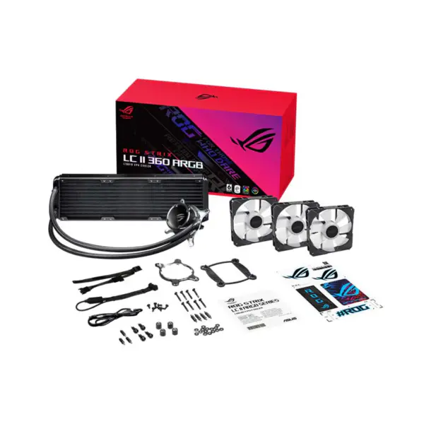 AsUs Rog Strix Lc Ii 360 Argb 3fans Integroitu vesijäähdytteinen jäähdytin 12th Gen Cpu Asetek 7th Pwm DC Cpu Cooling Argb tuuletin