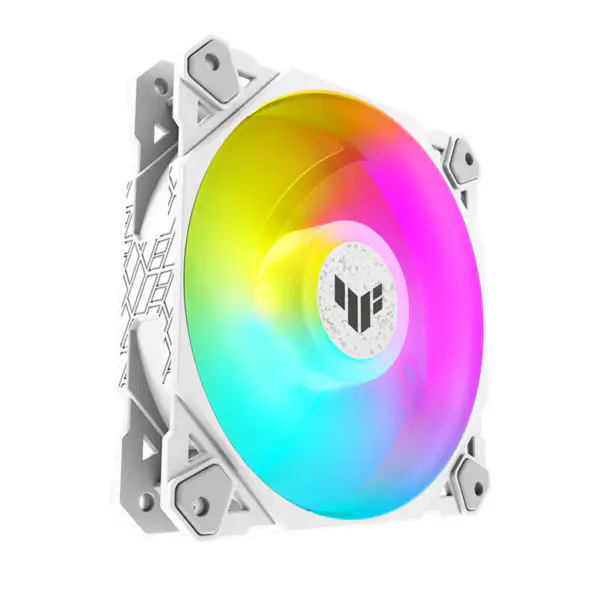 AsUs Tuf Gaming White Tf120 Pc tuuletin Pure White Design Argb tuuletin Pwm lämpötilan säätö nopeuden säätö Kaksikerroksinen Led Array