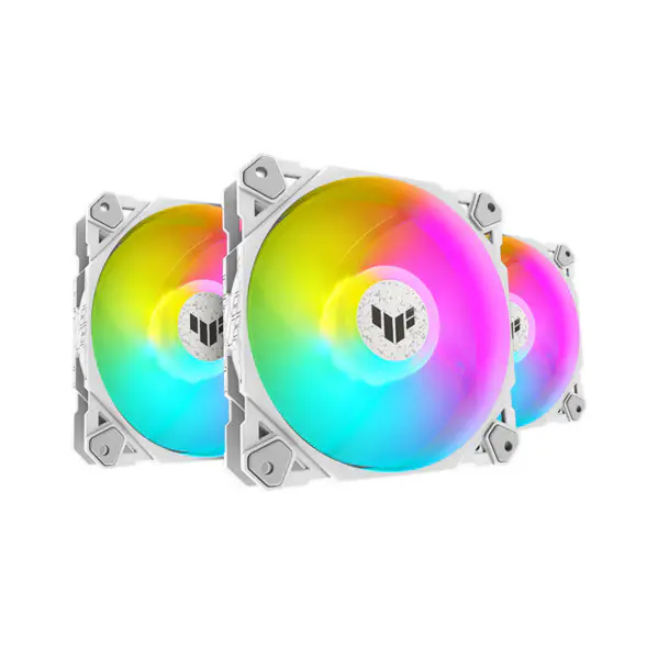 AsUs Tuf Gaming Valkoinen sankarillinen valo Tf120 alustatuuletin 3 kpl Argb tuuletin valaistustehosteella ohjaimella Tuf Gaming Tf120 Argb 3in1